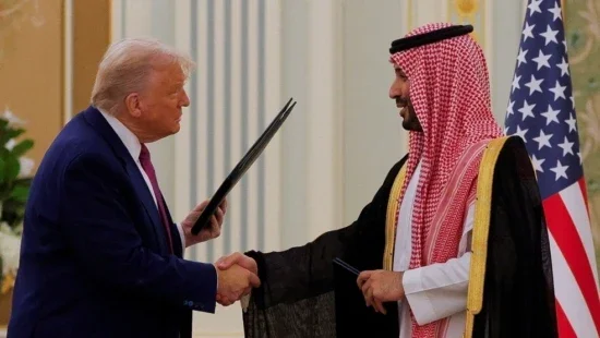 Presidente dos EUA, Donald Trump, e príncioe herdeiro da Arábia Saudita, Mohammed Bin Salman