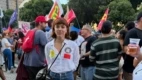 Alice Wegmann em manifestação contra escala 6x1