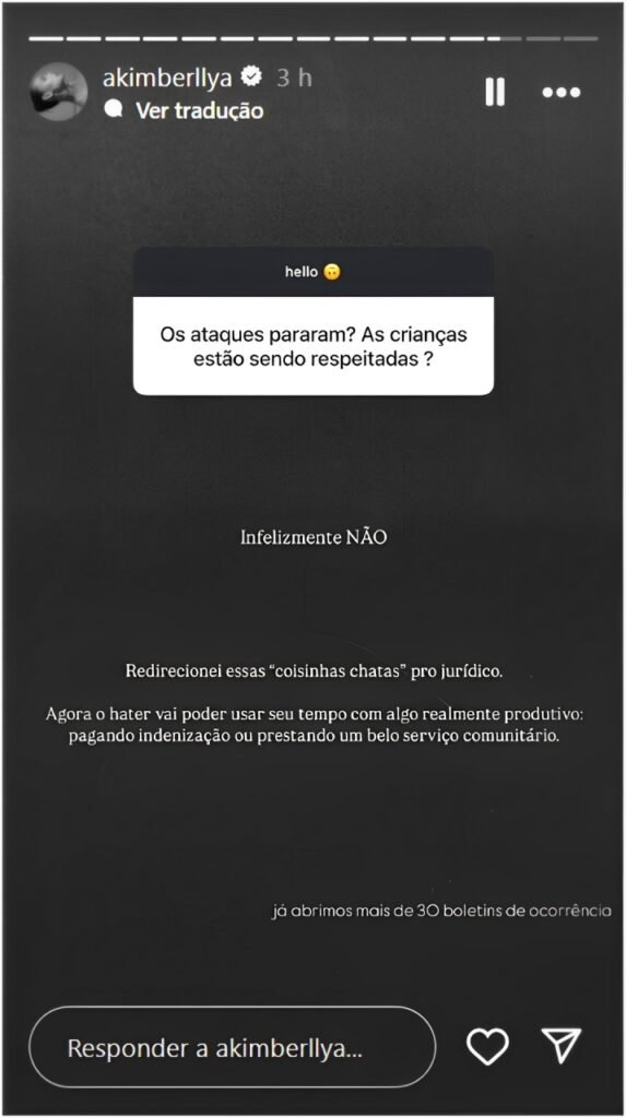 Amanda Kimberlly diz ter registrado mais de 30 BOs por ataques às filhas de Neymar 1 Amanda Kimberlly diz ter registrado mais de 30 BOs por ataques às filhas de Neymar