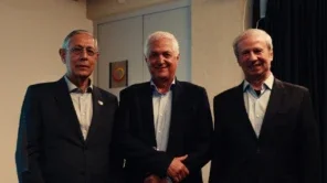 Da esquerda para direita, Horacidio Leal Barbosa Filho, presidente executivo da ABM; Marcelo Chara, presidente da Usiminas; e Sergio Leite, vice-presidente de Assuntos Estratégicos da Usiminas