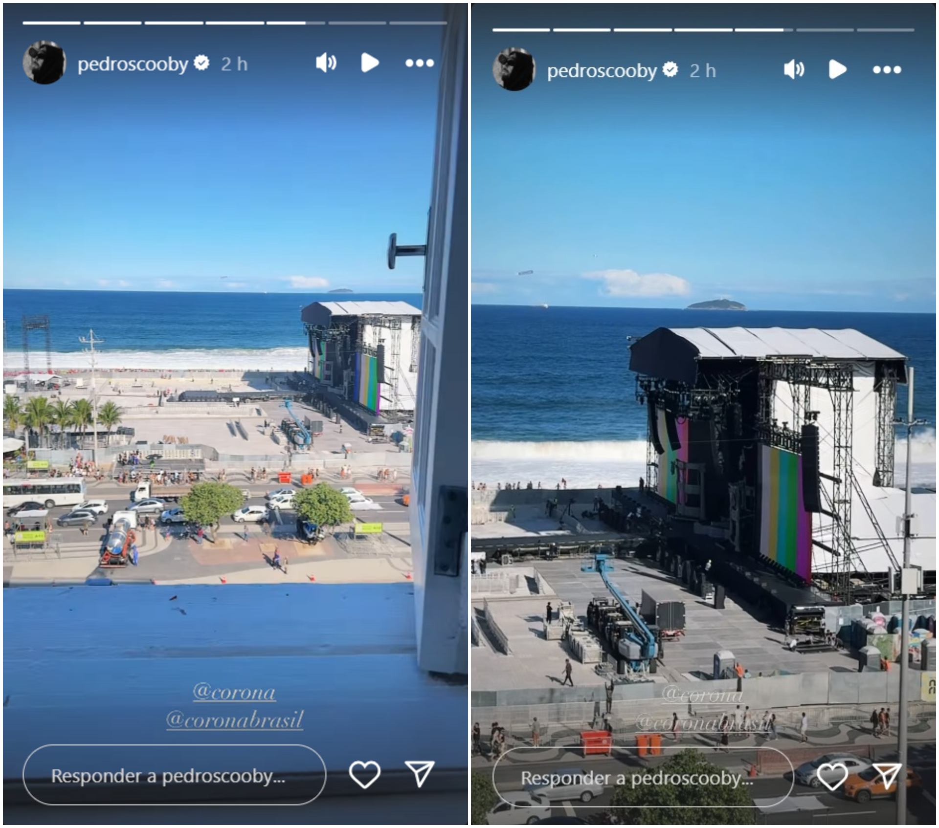 Hospedado no mesmo hotel que Lady Gaga, Pedro Scooby compartilha vista do palco 1 Hospedado no mesmo hotel que Lady Gaga, Pedro Scooby compartilha vista do palco