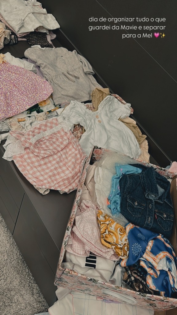 Bruna Biancardi reaproveita roupas de Mavie para filha caçula, Mel 1 Bruna Biancardi reaproveita roupas de Mavie para filha caçula, Mel