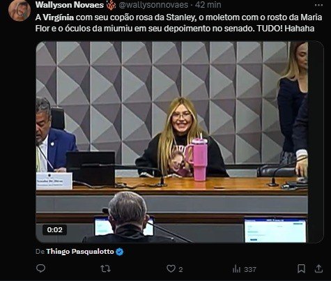 Internautas comentam postura de Vírginia Fonseca em depoimento em CPI das Bets