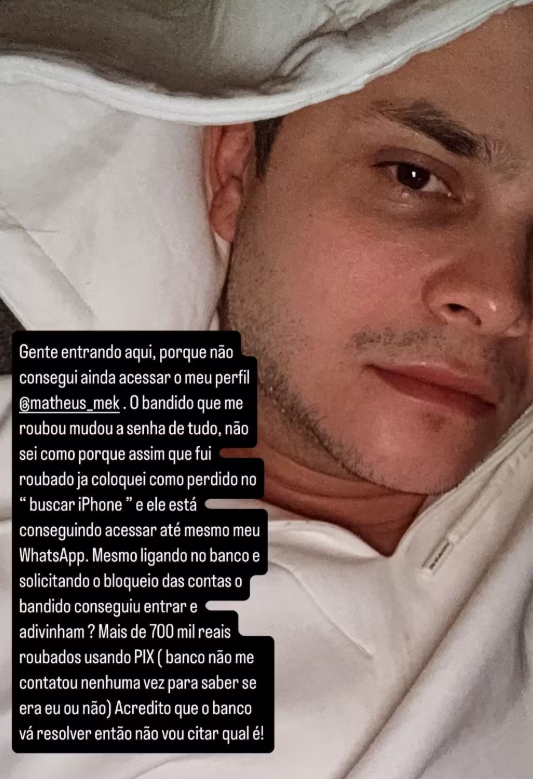 Cantor Matheus tem conta bancária invadida após assalto e perde fortuna 2 Cantor Matheus tem conta bancária invadida após assalto e perde fortuna