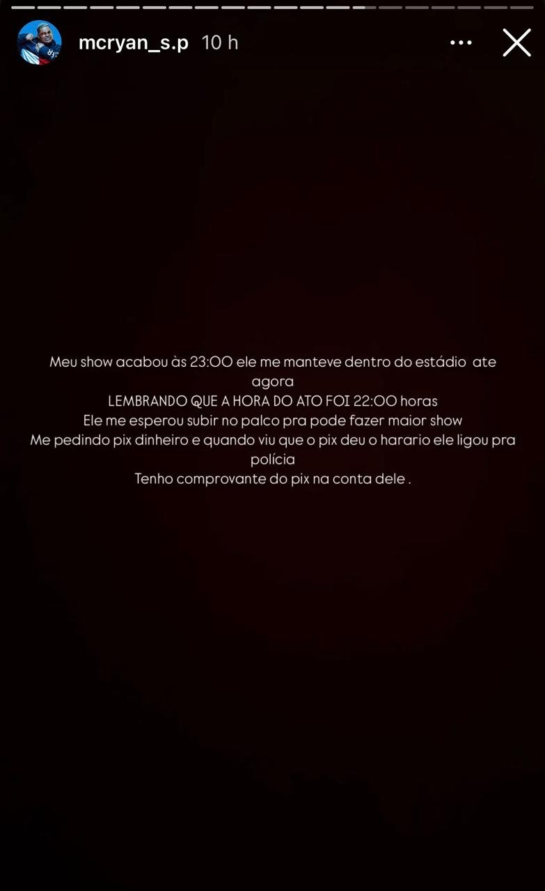 MC Ryan é preso por depredar estádio em Piracicaba e revela que pagou suborno 1 MC Ryan é preso por depredar estádio em Piracicaba e revela que pagou suborno