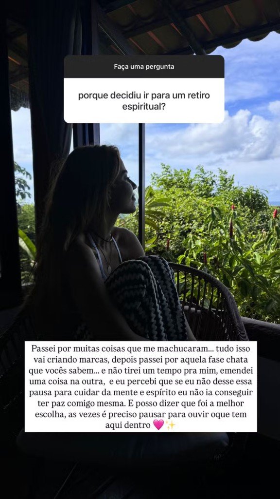 Após fim de namoro, Hariany explica decisão de participar de retiro espiritual 2 Após fim de namoro, Hariany explica decisão de participar de retiro espiritual