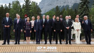 Líderes mundiais em reunião do G7 no Canadá