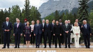 Líderes mundiais em reunião do G7 no Canadá