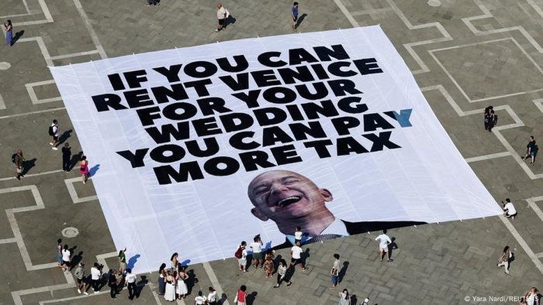 Casamento de Jeff Bezos em Veneza é alvo de protestos