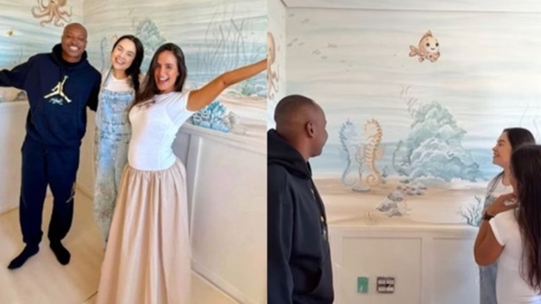 Carol Peixinho mostra detalhes do quarto do seu primeiro filho com Thiaguinho