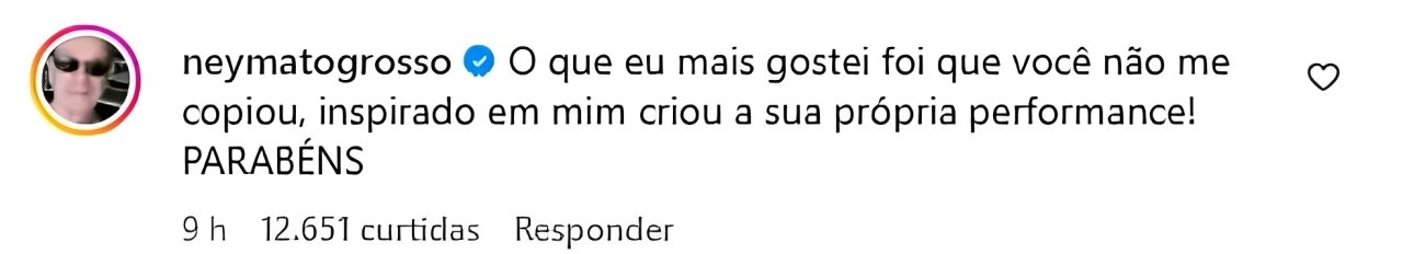 Ney Matogrosso elogia aluno que viralizou com performance de 'Homem com H' 3 Ney Matogrosso elogia aluno que viralizou com performance de 'Homem com H'
