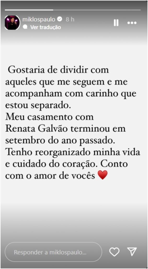 Paulo Miklos anuncia fim de casamento com produtora após 10 anos juntos 2 Paulo Miklos anuncia fim de casamento com produtora após 10 anos juntos