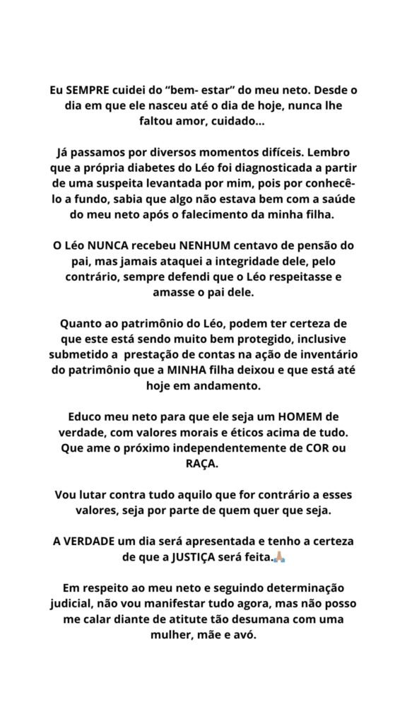 Mãe de Marília Mendonça reage após pedido de guarda de neto: 'Justiça será feita'