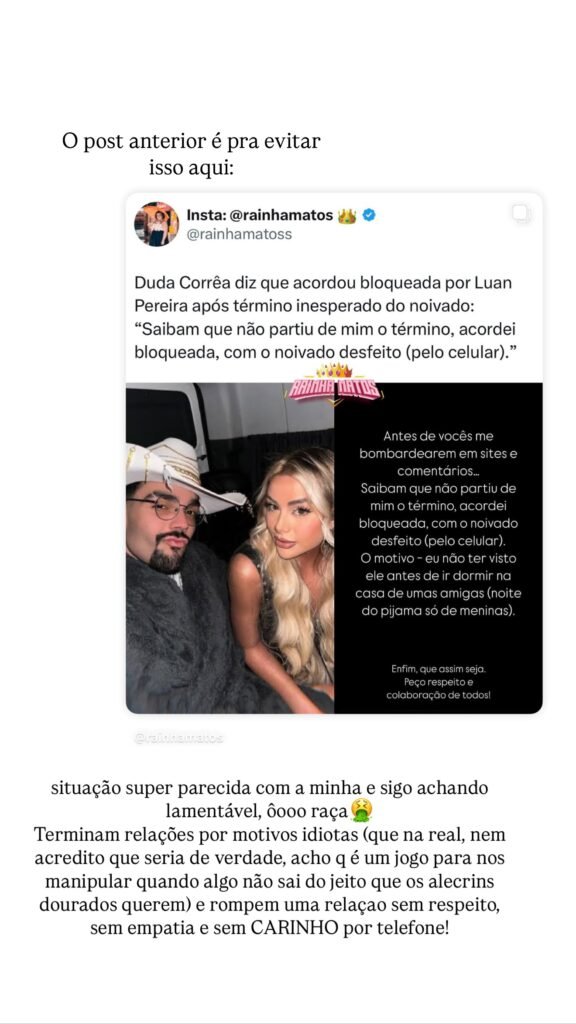 Ex de Marcello Novaes volta a falar sobre fim de romance: 'Jogo para nos manipular'