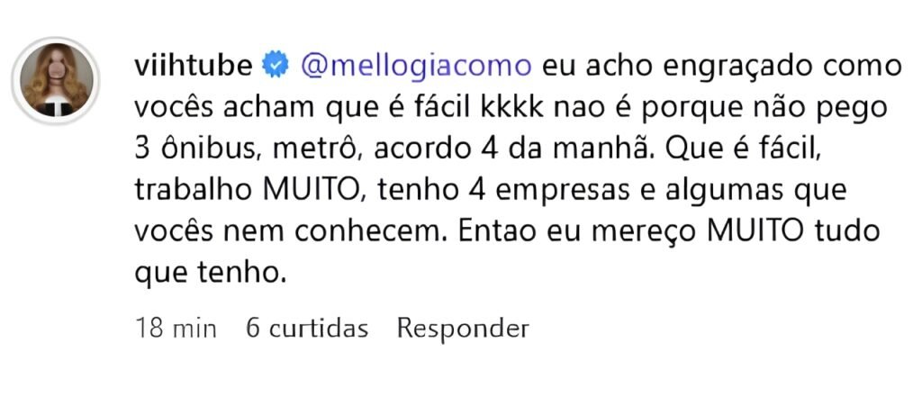 Viih Tube rebate críticas após comprar carro de luxo: ‘Mereço muito tudo que tenho’ 2 Viih Tube rebate críticas após comprar carro de luxo: ‘Mereço muito tudo que tenho’