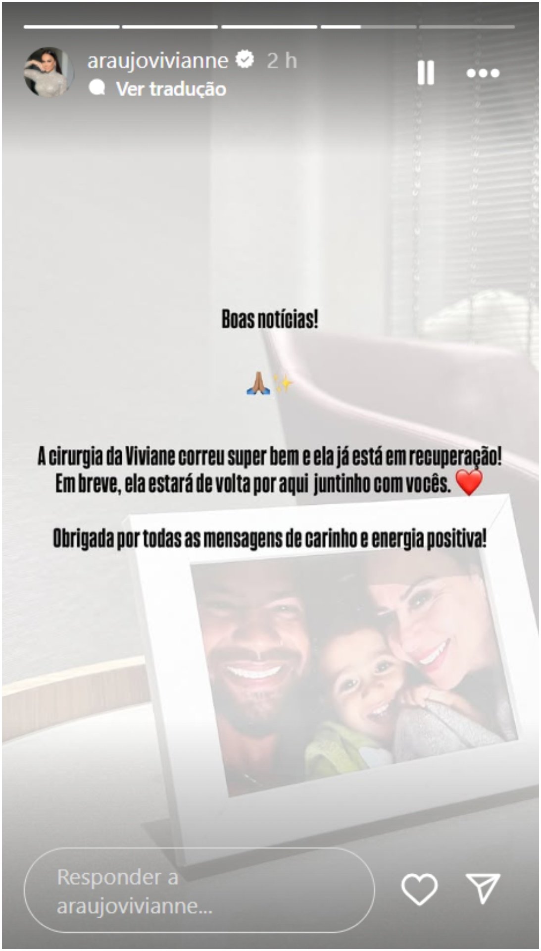 Viviane Araujo tranquiliza fãs após ser submetida a cirurgia: ‘Correu super bem’ 2 Viviane Araujo tranquiliza fãs após ser submetida a cirurgia: ‘Correu super bem’