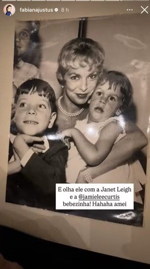 Fabiana Justus mostra foto de infância do pai ao lado de Jamie Lee Curtis: 'Próximos' 4 Fabiana Justus mostra foto de infância do pai ao lado de Jamie Lee Curtis: 'Próximos'