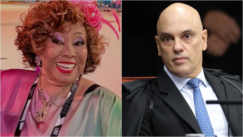 Alcione revela encanto pelo ministro Alexandre de Moraes: ‘Meu careca’