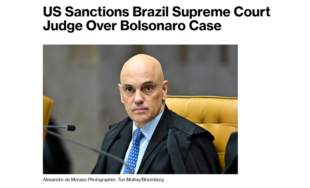 Imprensa mundial repercute aplicação de Lei Magnitsky contra Moraes; veja