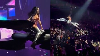Katy Perry quase cai em show nos EUA