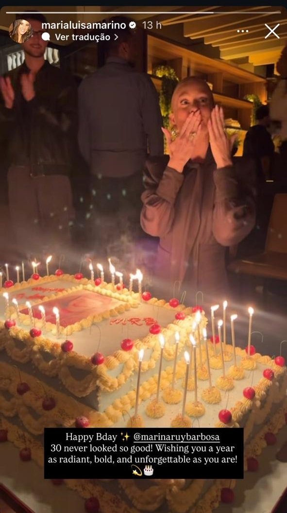 Marina Ruy Barbosa comemora aniversário de 30 anos com bolo gigante; veja fotos 3 Marina Ruy Barbosa comemora aniversário de 30 anos com bolo gigante; veja fotos