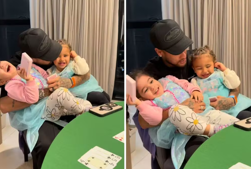 Neymar Jr. aparece em momento fofo com a filha e afilhada 2 Neymar Jr. aparece em momento fofo com a filha e afilhada