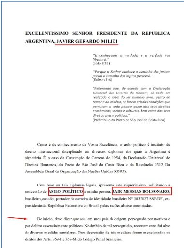 Bolsonaro planejava pedir asilo político a Milei, diz relatório da PF
