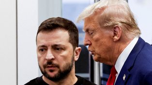 O presidente Donald Trump ao lado de Zelensky
