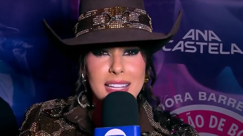 Ana Castela durante entrevista à TV Globo