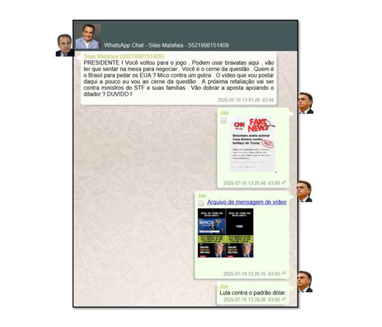 Malafaia disse a Bolsonaro que Eduardo é 'babaca inexperiente'; veja mensagens