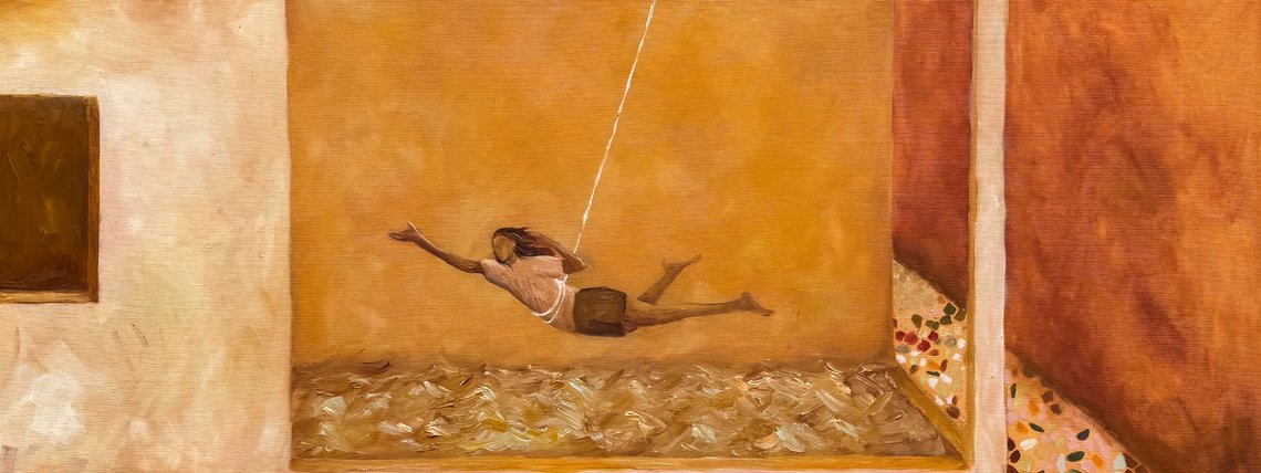 'Eu Posso Voar', óleo sobre tela da artista visual Shay Marias