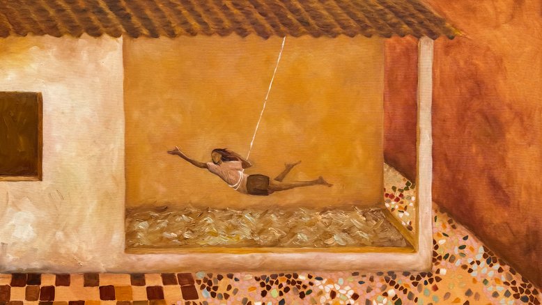 'Eu Posso Voar', óleo sobre tela da artista visual Shay Marias