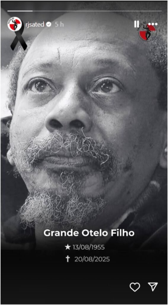 Ator Grande Otelo Filho morre aos 70 anos no Rio