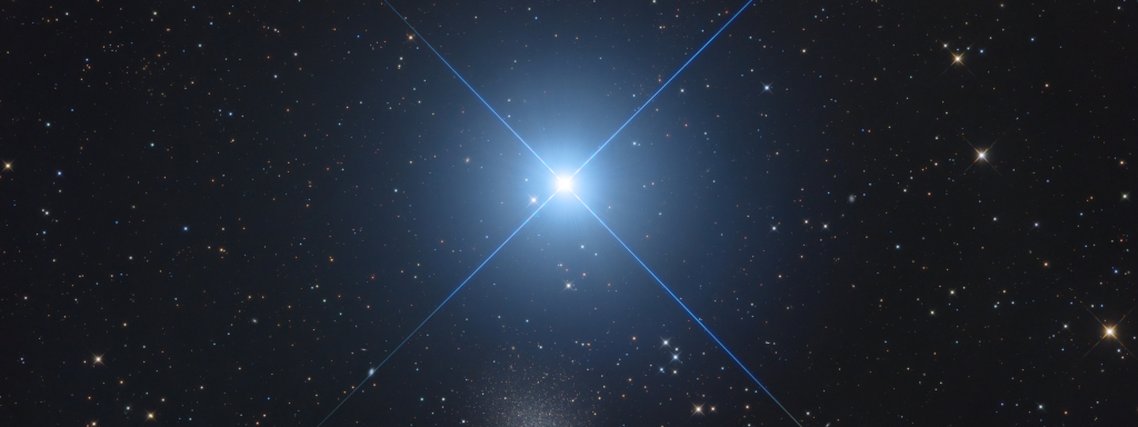 Na primavera do Hemisfério Norte, a brilhante estrela Regulus é fácil de avistar, acima do horizonte Leste. O elemento Alfa da Constelação de Leão, Regulus, é a estrela pontiaguda centrada neste campo de visão telescópico. A apenas 79 anos-luz de distância, Regulus é uma estrela quente e de rápida rotação, que é conhecida por fazer parte de um sistema estelar múltiplo. A mancha difusa, logo abaixo de Regulus, é a pequena galáxia Leo I. Localizada a cerca de 800 mil anos-luz de distância, Leo I é uma galáxia anã esferoidal