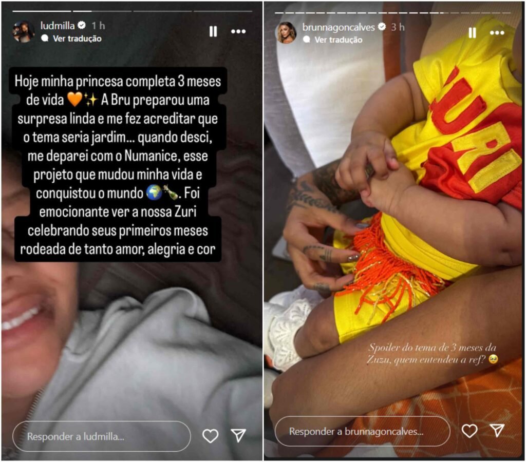 Ludmilla e Brunna Gonçalves celebram 3 meses da filha com festa ‘Numababy’