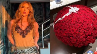 Virginia é surpreendida com buquê em Dubai após receber caminhão de flores no SBT
