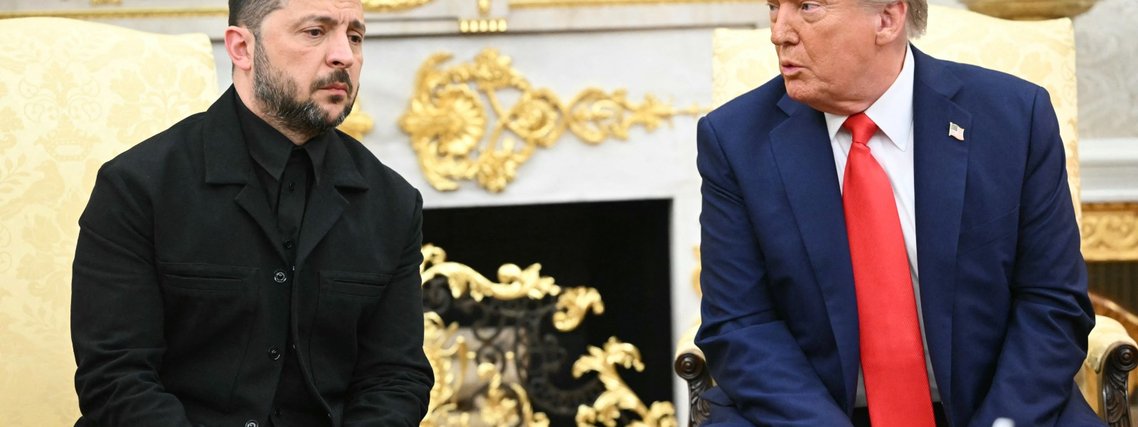 Presidente ucraniano Volodymyr Zelensky e o presidente dos EUA, Donald Trump