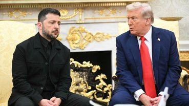 Presidente ucraniano Volodymyr Zelensky e o presidente dos EUA, Donald Trump