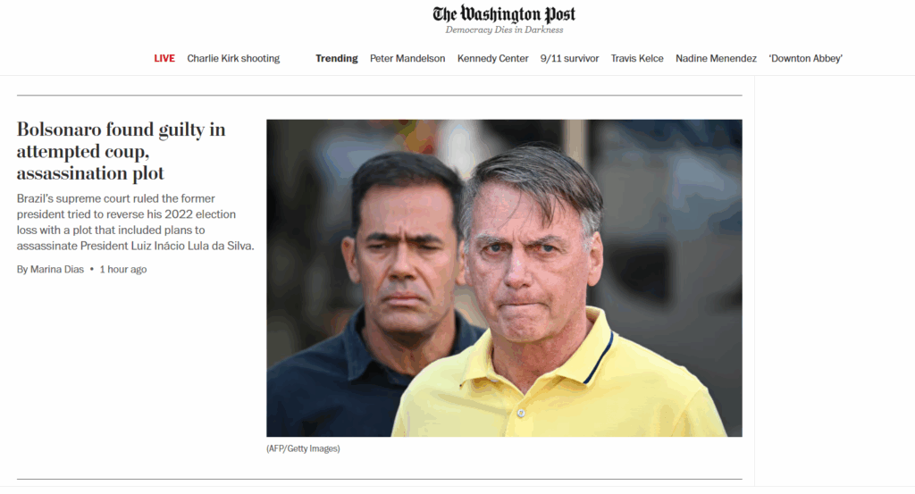 Imprensa internacional repercute condenação de Bolsonaro