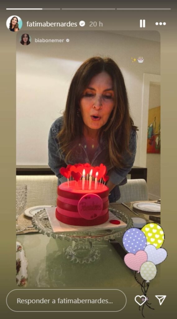 Fátima Bernardes faz aniversário de 63 anos com celebração intimista