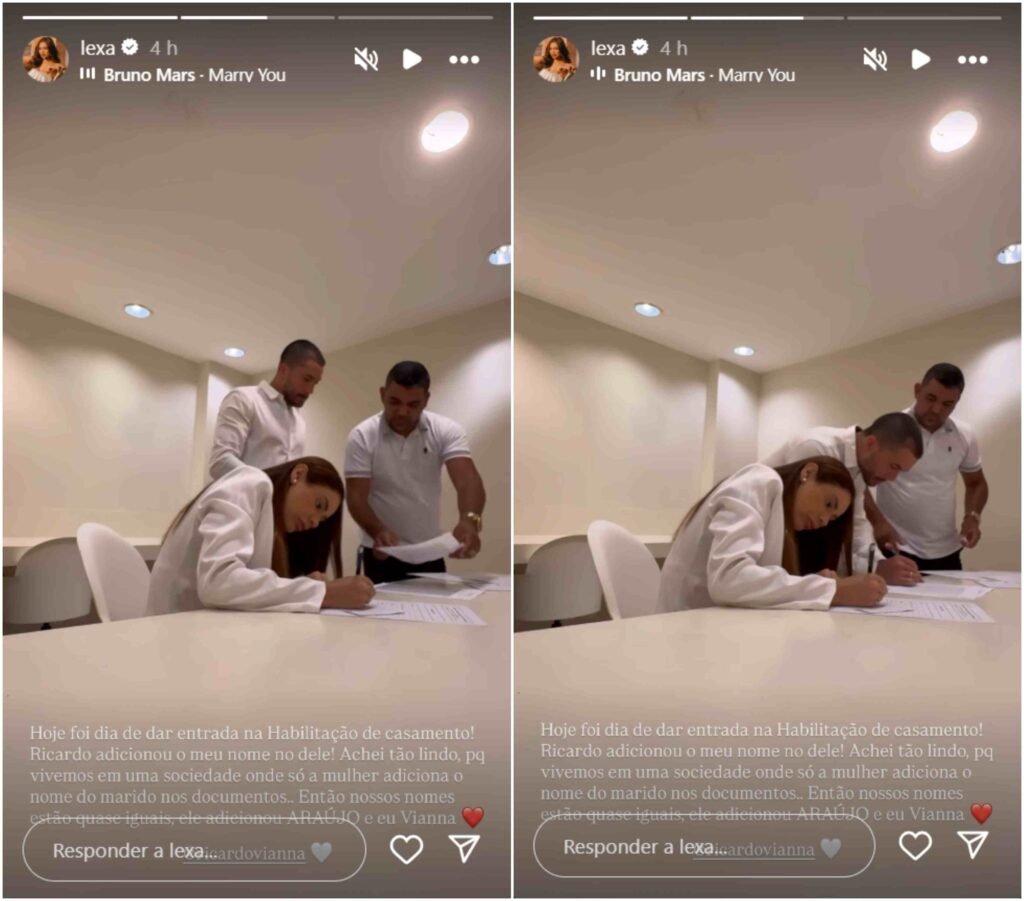 Lexa conta que Ricardo Vianna vai adotar seu sobrenome após casamento