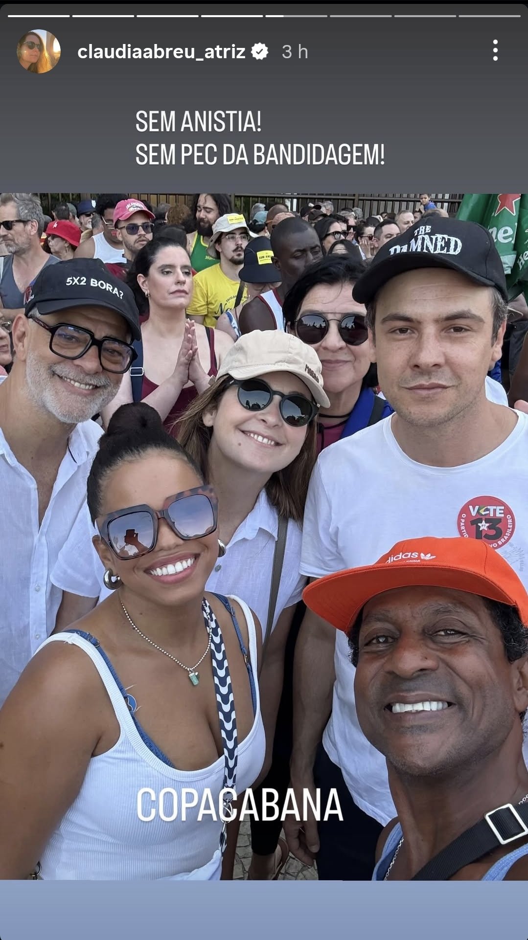 Veja celebridades que foram aos protestos contra as PECs da Blindagem e da Anistia
