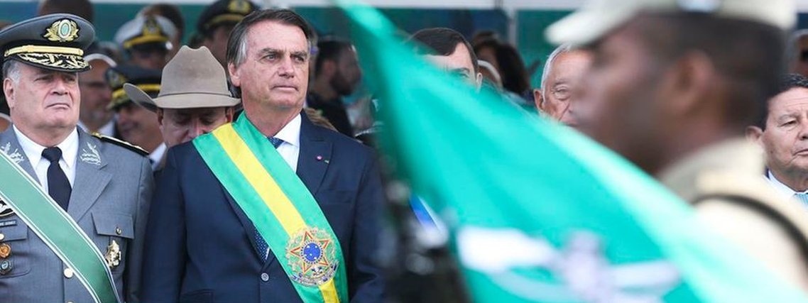 Bolsonaro, então presidente, participa de celebração cívica do 7 de Setembro