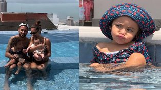 Bruna Biancardi e Neymar curtem domingo na piscina