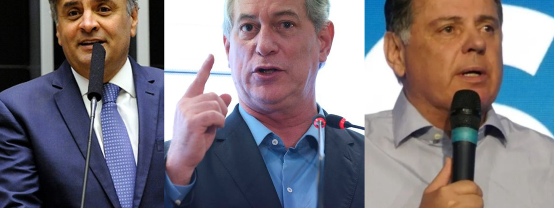 Aecio Neves (MG), Ciro Gomes (CE) e Marconi Perillo (GO), ex-governadores e colegas de PSDB