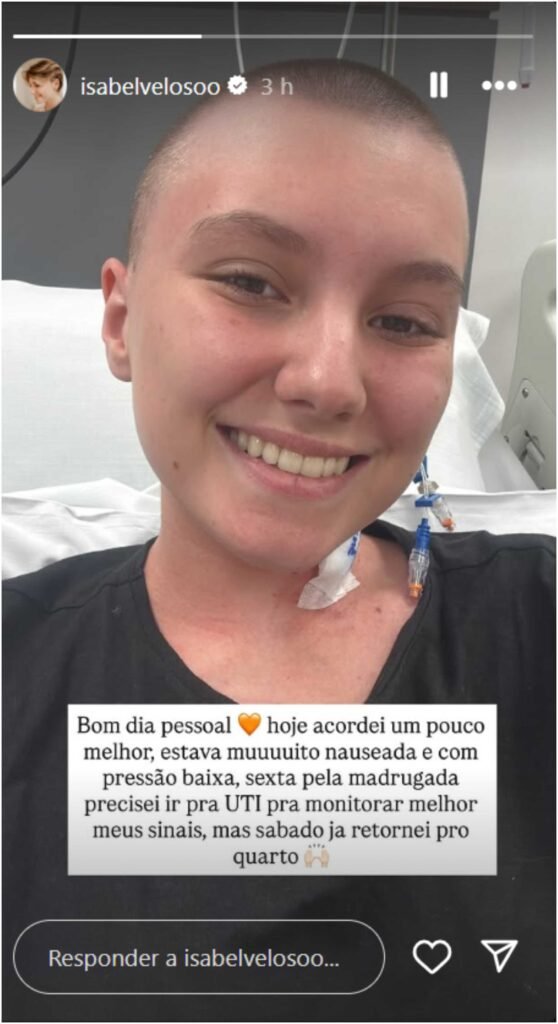 Isabel Veloso atualiza estado de saúde após receber transplante de medula 2 Isabel Veloso atualiza estado de saúde após receber transplante de medula
