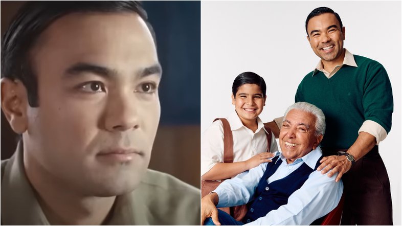 Mauricio de Sousa se emociona ao ver o filho interpretá-lo no cinema.