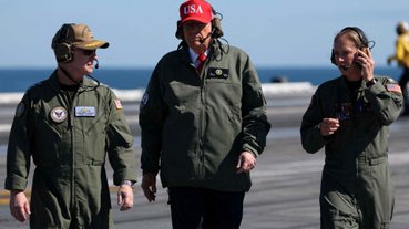 Trump na base naval de Norfolk, Virgínia