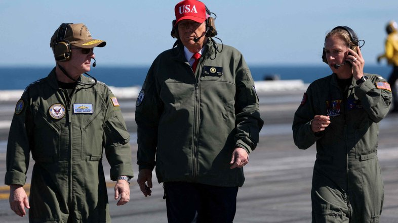 Trump na base naval de Norfolk, Virgínia