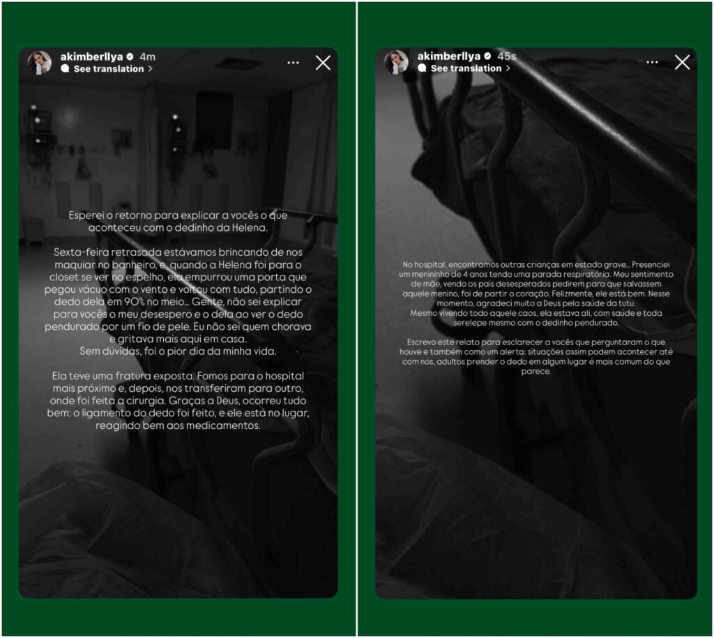 Filha de Neymar passou por cirurgia após quase perder dedo; Kimberly dá detalhes 3 Filha de Neymar passou por cirurgia após quase perder dedo; Kimberly dá detalhes